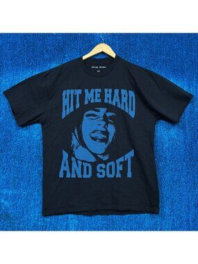 Billie Eilish Hit Me Hard And Soft Tour Black Popstar T-Shirt Size XXL